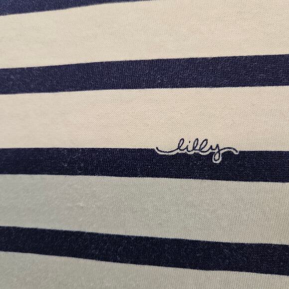 Lilly Pulitzer Waverly Top in Navy Serene Stripe blouse size Medium - Picture 5 of 8